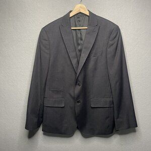 JF J.Ferrar Slim Fit Mens Black Suit Jacket Blazer Size 42S Polyester Blend